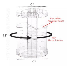GYBOOM Organizador De Maquillaje Ajustable Transparente Que Gira 36