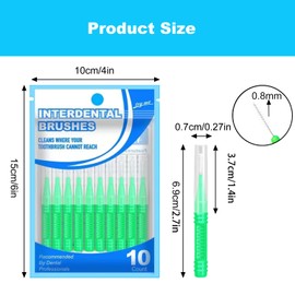 Pack of 30 Interdental Brushes - Brushes for Interdental Spaces, Reusable, Between Preservation of Oral Health