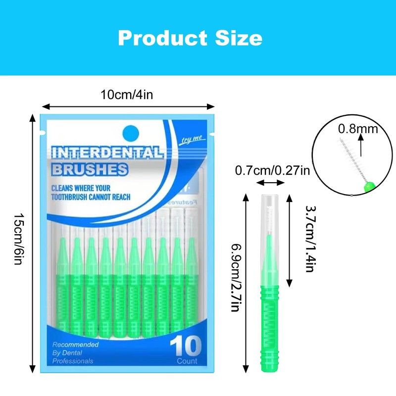 Pack of 30 Interdental Brushes - Brushes for Interdental Spaces,