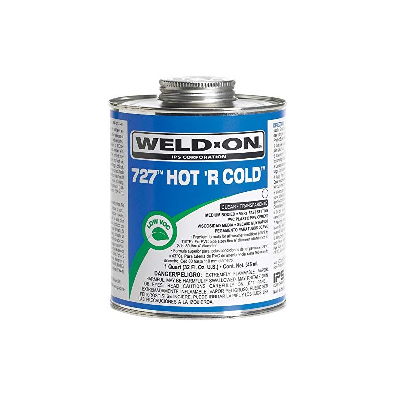 Weld-On 10841 727 Hot 'R Cold PVC Medium-Bodied High-Strength Solvent
