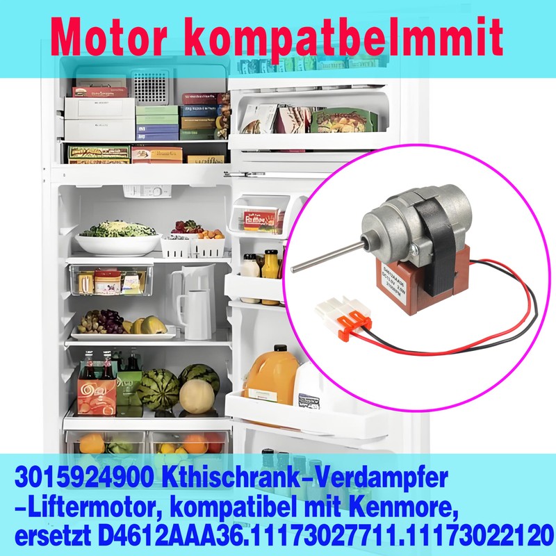 3015924900 Refrigerator Evaporator Fan Motor D4612AAA36 Compatible with Kenmore Fits