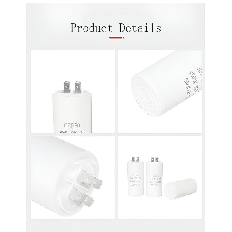 Guozhengpeng CBB60 Starting Capacitor with Double Insert 90UF 450VAC 50/60Hz