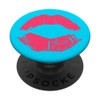 Kiss Lips Pink Blue Background Lipstick Ladies