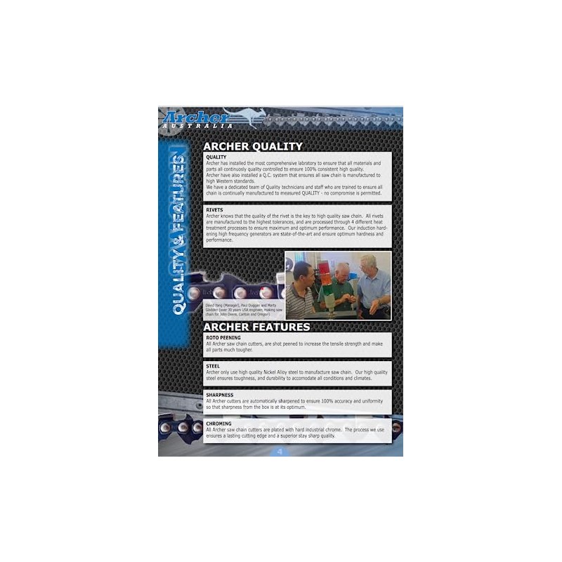 20" Archer Chainsaw Chain SEMI-CHISEL 3/8-063-72DL Replaces 75DG072G 36RMC 72