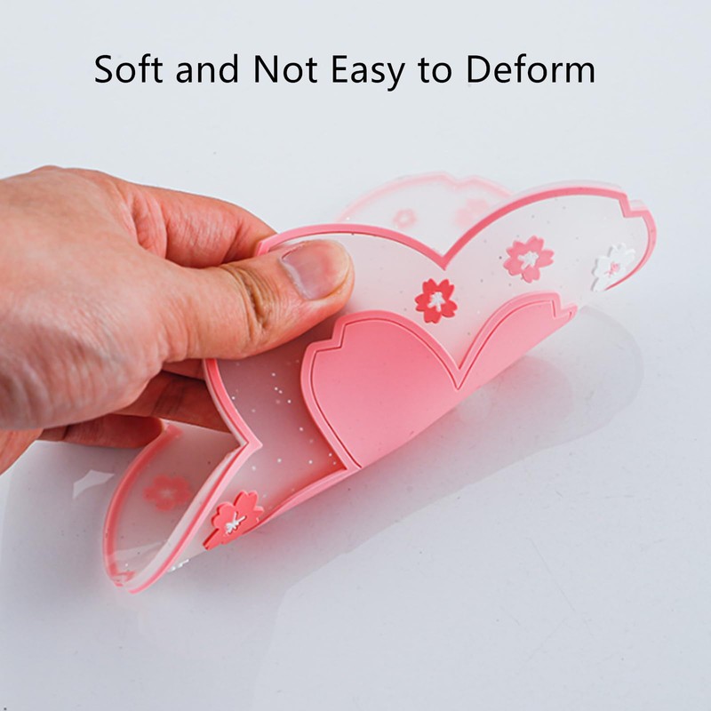 6Pcs Silicon Cup Coasters, Cherry Blossoms and Daisies Coasters, Non-Slip