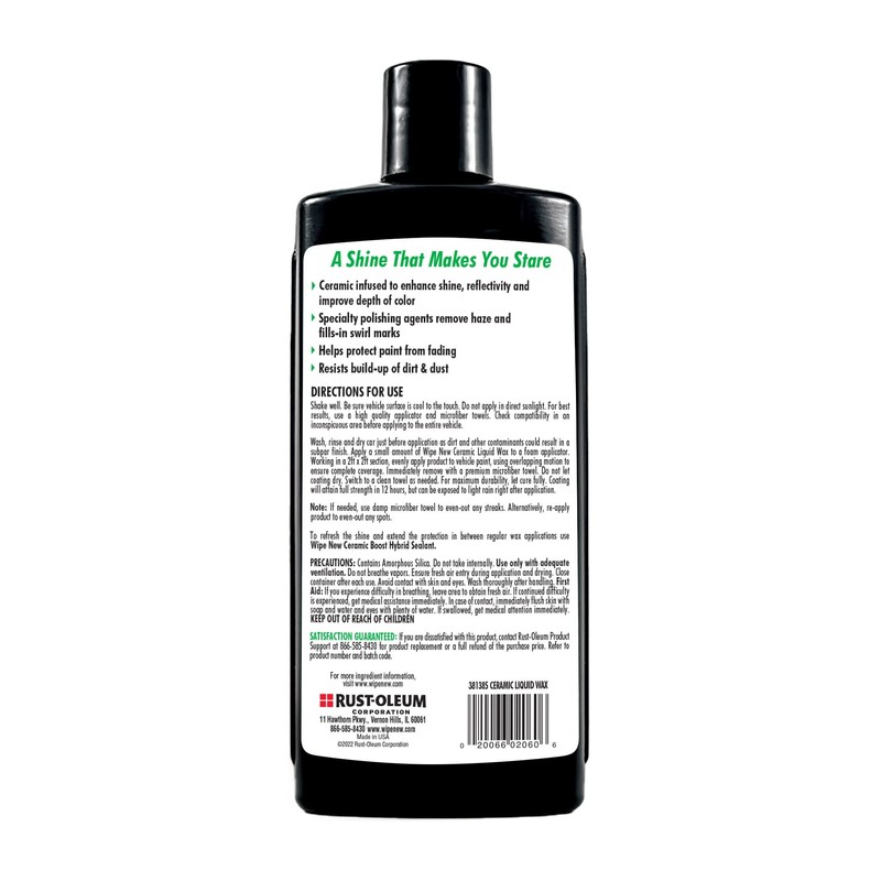 Wipe New Rust-Oleum 381385 Ceramic Liquid Wax, 16 oz