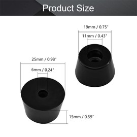 MroMax 60PCS Rubber Foot Pads 0.98" x 0.75" x 0.59" Black Anti Vibration Isolator Absorber Base Foot Pads