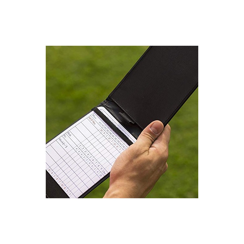 Branfusion Unisex Leatherette Golf Scorecard Holder, Black, One-Size UK