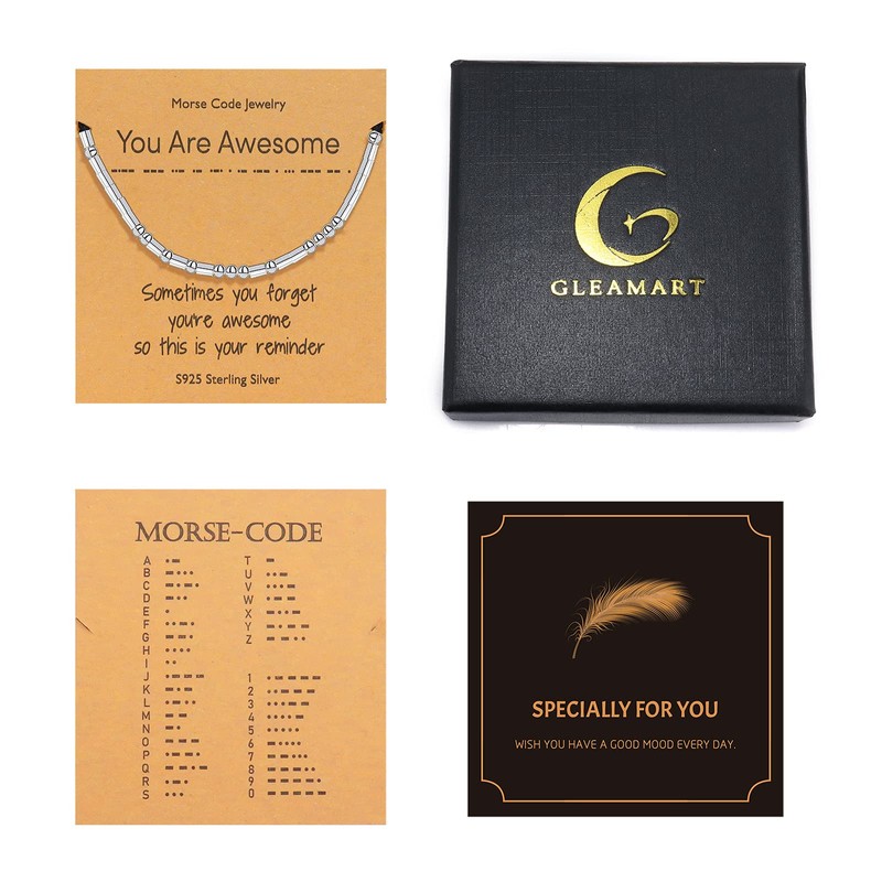 Gleamart You are Awesome Adjustable Morse Code Bracelet Inspirational Secret