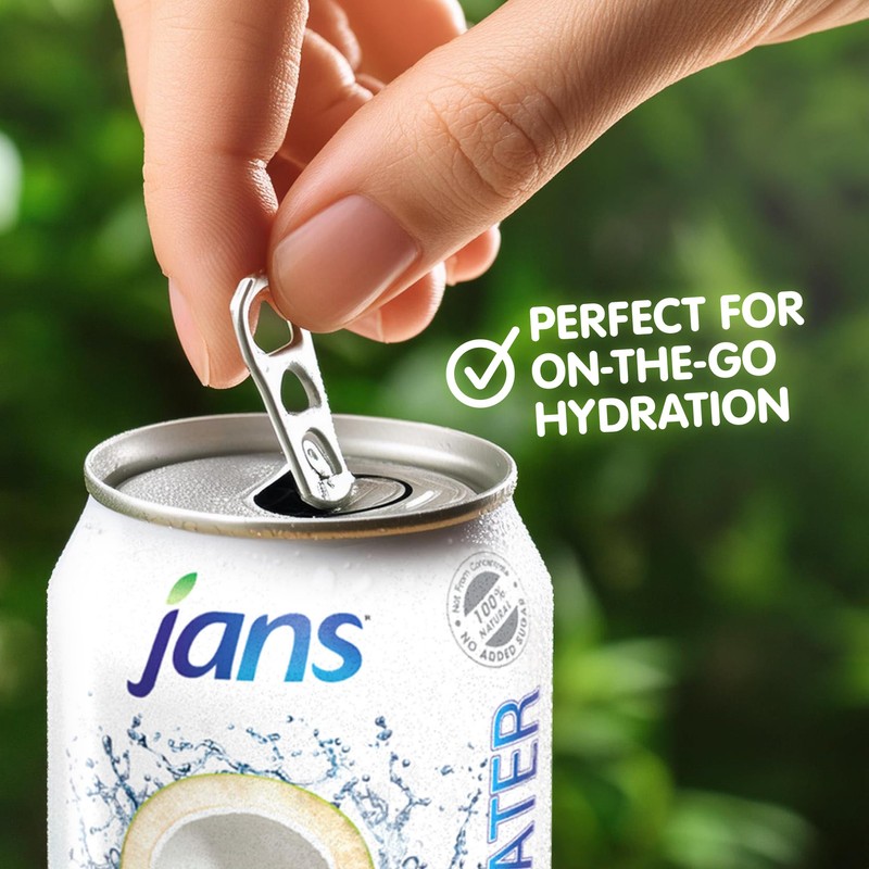 Jans Coconut Water, No Sugar Added (12-Pack 16.57 Fl Oz)