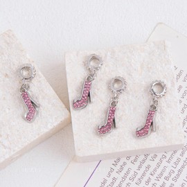 AUEAR, Fashion Crystal High Heel Shoe Shape Charms Bulk Pendant Jewelry Findings for Jewelry Making Necklace Bracelet DIY, Crystal and Alloy, crystal