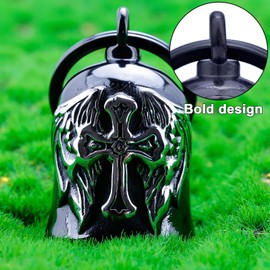 CYZBTBl Motorcycle Bell - Motorcycle Bell for Men Women,Biker Bell Accessory,Guard Riding Safety (cetic Cross Rainbow)