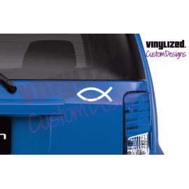 Vinylized Jesus Fish Vinyl Decal Ichthys Sticker Christian Christ God Catholic WWJD faith