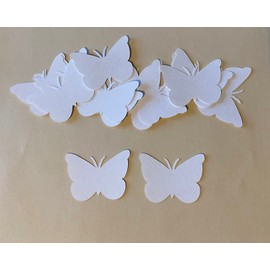 50 White Paper Butterfly Die Cuts, Butterfly Cut Outs, 2 Inch Butterfly, Wedding, Birthday, Baby Shower, Large Butterfly Confetti