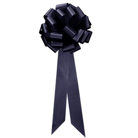 Big Decorative Navy Blue Pull Bows with Long Tails - 9" Wide, Set of 6, Christmas, Gift Bows, Police Support Ribbon, Wedding Pew Bows, Thin Blue Line Awareness, Reception Decor, Birthday, Decoration