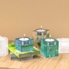 FineInno 3 Size Square Tealight Candle Holder Resin Molds, Rectangle