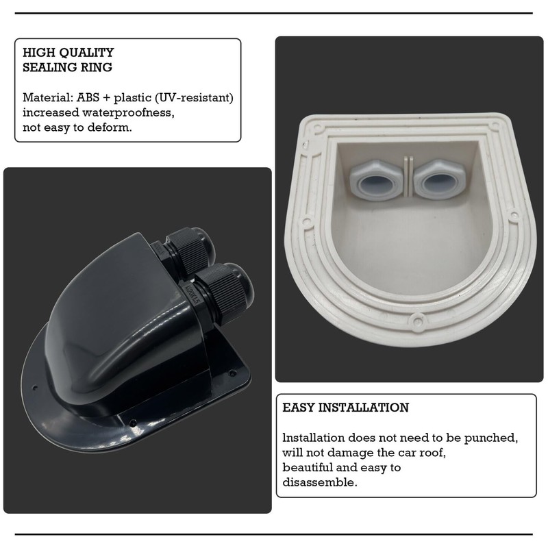 Solar Cable Grommet, Solar Double Cable Entry Gland, Waterproof Solar