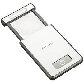 kontec MAFYLASS Portable Series Pocket Magnifier Card (Silver/Gray) with LED Light LP-24P