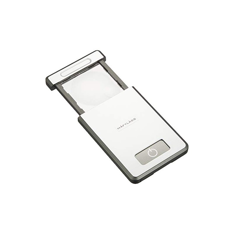 kontec MAFYLASS Portable Series Pocket Magnifier Card (Silver/Gray) with LED