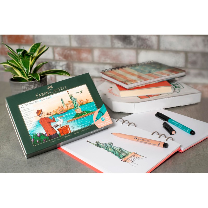 FABER-CASTELL 267135 New York Gift Set 12 Pitt Artist Pen,