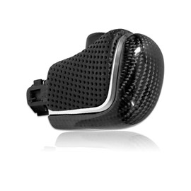 BLAKAYA Compatible with Leather Carbon Fiber Gear Shift Knob Head Cover Automotive Shift Lever Modified Decoration for Toyota Camry 2018-2023 CHR 2022 Corolla 2019-2023 (Black)