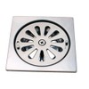 Stainless Steel Floor Drain, 3 1/2" Tile-Square, with Vent-Off Switch