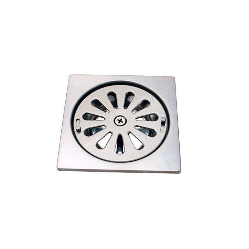 Stainless Steel Floor Drain, 3 1/2" Tile-Square, with Vent-Off Switch