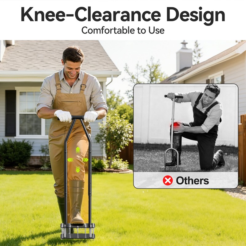 Knee-Friendly Lawn Aerator Tool, Manual Lawn Aerator for Yard,Spring Loaded