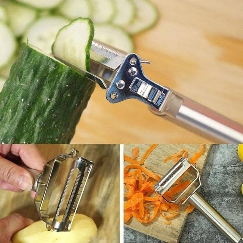Julienne Peeler，Stainless Steel Vegetable Peeler,Double-Sided Blade Vegetable Julienne Cutter and