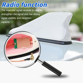 CGEAMDY Car Shark Fin Antenna Cover Fairing, Fm/AM Antenna, Made of ABS, Low Wind Resistance, for SUVs, Trucks, Vans, Car Tuning (Silver)