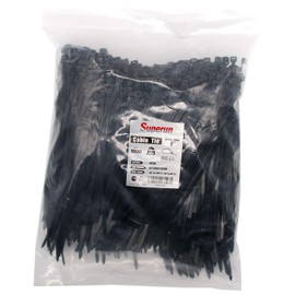 Superun Heavy Duty Zip Ties 8 Inch, 50 Lbs Tensile Strength Selflocking Wire Ties (Industrial Grade Cable Ties) Pack of 1000 Black