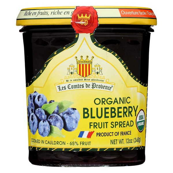 Blueberry Jam Spread USDA Organic Preserve – 12 oz/ 340 gr – Made in France Traditional Jam Non GMO Gluten Free