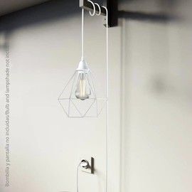 HALOTEC | Black Lamp Cable E27 | Electrical Cable with Lamp Holder and European Plug | 3 Metres | Lampshade Clamping Ring | Made in Italy | Highest Quality