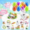 Ambdes 12 PCS Prefilled Easter Eggs with Bunny Building Toys,
