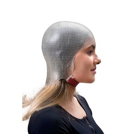 DOMPEL Sparta - Gorro de silicona de 2.4 K, color blanco, reflejos perfectos, 2.400 agujeros estratégicamente posicionados, diseño curvado para un aju