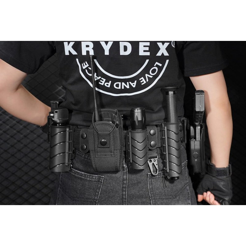 KRYDEX Tactical Flashlight Holster,360 Degree Rotatable Flashlight Holder for Duty