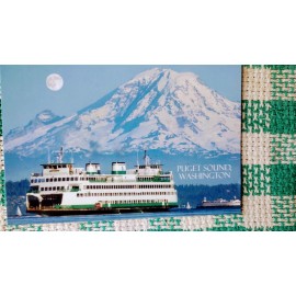 BEAUTIFUL POST CARD STATE FERRY MT.RAINIER PUGET SOUND WASHINGTON