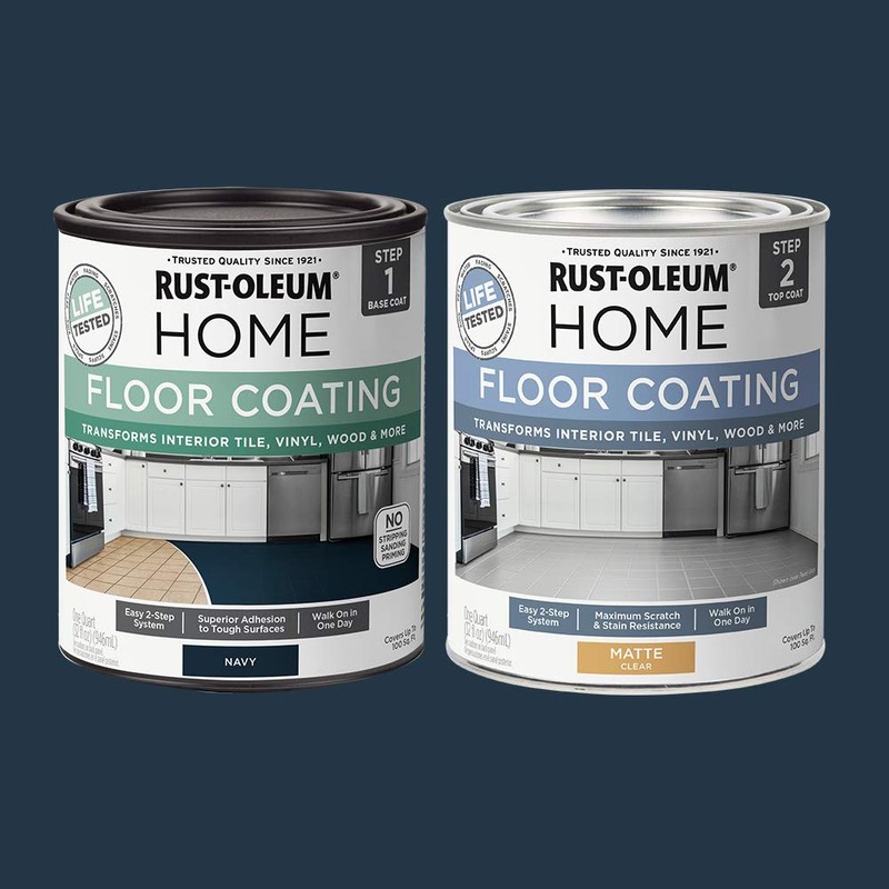 Rust-Oleum 367595 Home Interior Floor Coating Kit, Matte Navy