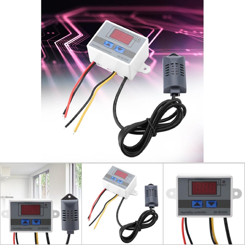 XH-W3005 Digital Hygrometer Switch Controller Humidity Sensor 0~99% RH 12V/24V/220V