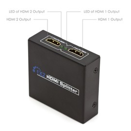 Paris HDMI Splitter 1 in 2 Output 1x2 HDMI Splitter Output to 2 HDMI Devices Full HD 3D Support 1080p/Ver1.3 (black)