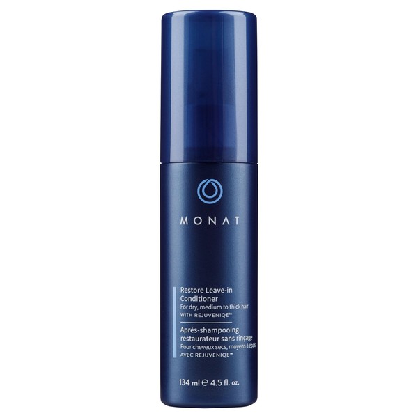 MONAT Restore Leave-In Conditioner Infused w/Rejuveniqe® - Hair Moisturizer, Detangler, Leave In Conditioner for Dry Damaged Hair. Natural Anti Frizz Hair Products - Net Wt. 134 ml / 4.5 fl. oz.