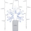 70 LED Cool White Snowflake Icicle Lights, 7.5', White Wire