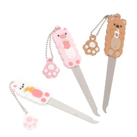 Baluue 3 pcs Cartoon Nail Files Set Cute Metal Fingernail and Toenail Files for Manicure Small Keychain Accessories for Teens and Young Girls Random Styles