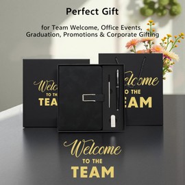 Yatics Welcome to The Team Gift Sets - Notebook, Pen, 16GB USB Drive, Come with Gift Bag and Box for New Workers - Black