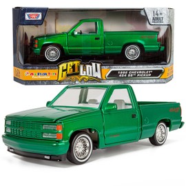 All Star Toys 1992 Chevy 454SS Pickup Lowrider Truck Candy Green 1/24 Diecast Modelo Motormax Get Low 79036 Exclusivo