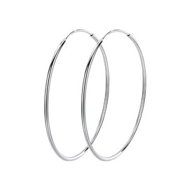 S925 Sterling Silver Large Hoop Earrings Circle Endless Dainty Huggie Big Hoops Earring Hypoallergenic for Women Girls Christmas Fashion Gifts 80mm