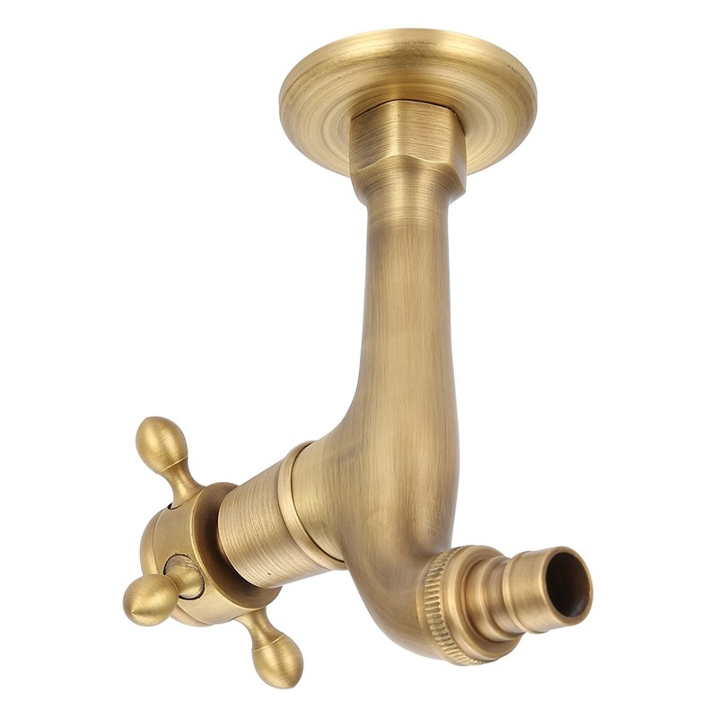 Vintage Solid Brass Single Handle Faucet for Washing Machine Wall