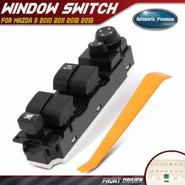 Unbranded Front Left Driver Power Window Switch for Mazda 3