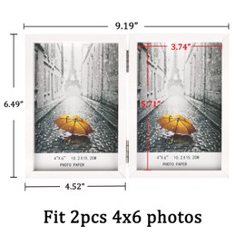 ORIVAN 4x6 Double Picture Frames Hinged Folding Photo Frames Vertical Stand Frames (White)