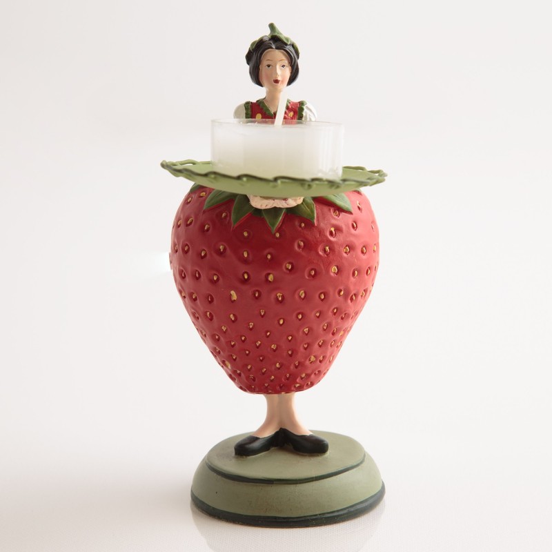 Rosemarie Schulz Decorative Tea Light Holder Strawberry Flower Girl